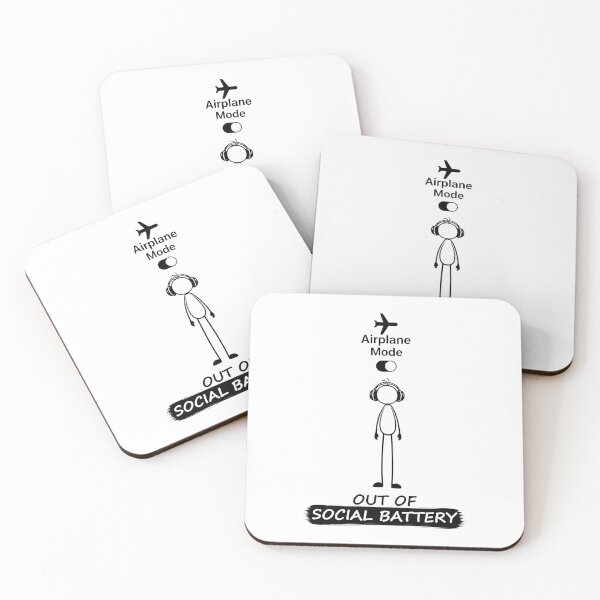 Item preview, Out Of Social Battery Stick Figure designed and sold by Pebl-Co.