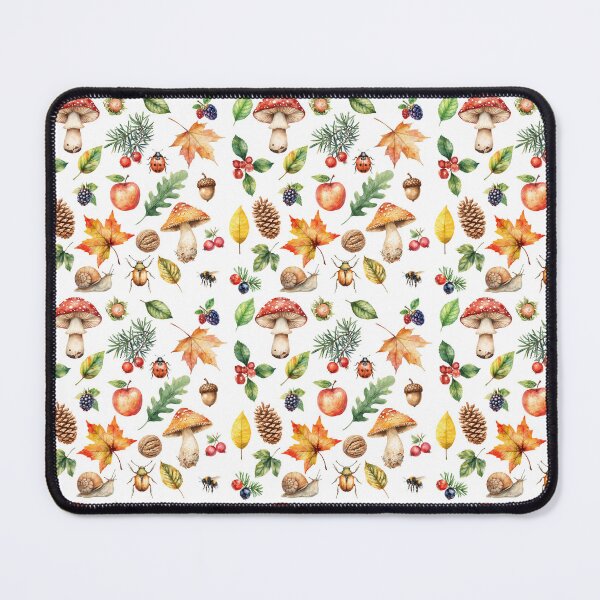 Item preview, Autumn Forest Watercolor Pattern | Mushrooms, Berries & Woodland Life designed and sold by HelgaCraftery.