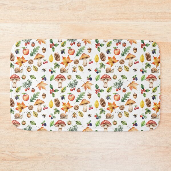 Item preview, Autumn Forest Watercolor Pattern | Mushrooms, Berries & Woodland Life designed and sold by HelgaCraftery.