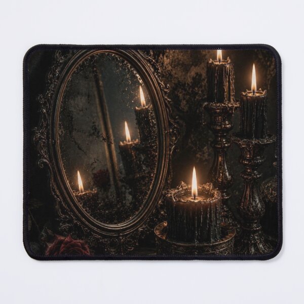 Item preview, Vintage Mirror With Black Candles designed and sold by VelarisMoon.