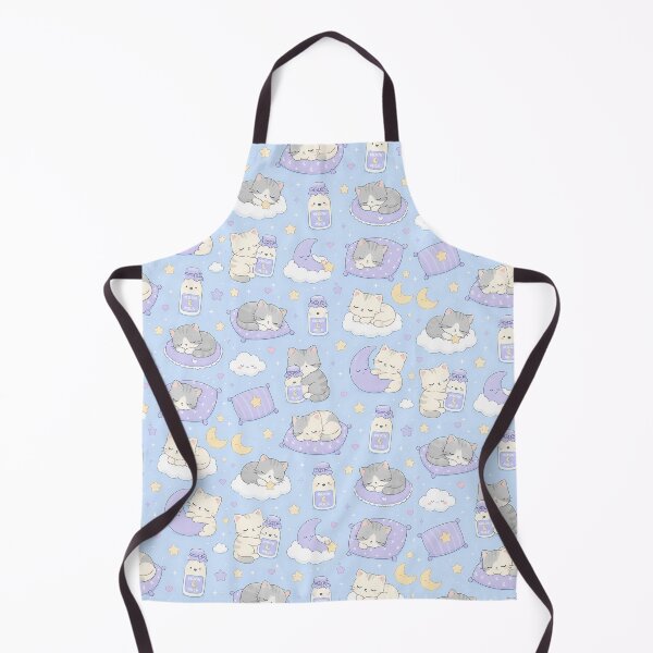 Item preview, Sleepy Cat Moon Milk Kawaii Pattern designed and sold by Soft Berry Studio.