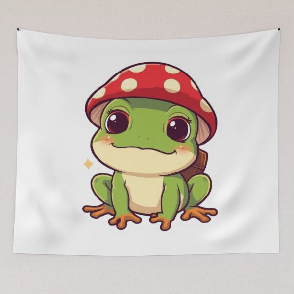 Item preview, Cute Mushroom Frog Kawaii Sticker | Adorable Cottagecore Frog Mascot designed and sold by Stylestickers55.