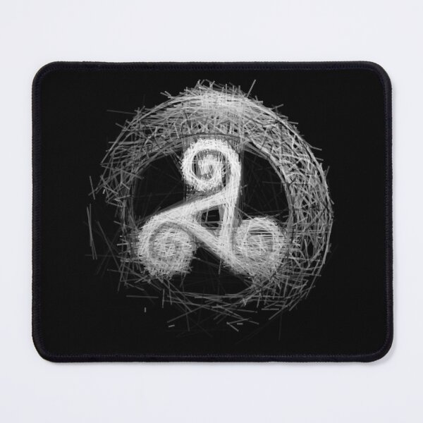 Item preview, Sacred Geometry Triskelion - Monochrome Scratchy Motif designed and sold by H Jonas.