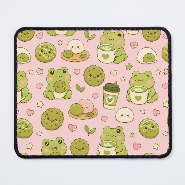 Item preview, Frog Matcha Cookie Kawaii Pattern designed and sold by Soft Berry Studio.