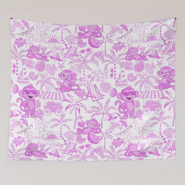 Item preview, Chilling Monkey - Monochrome Orchid Pink designed and sold by Fabricatemyart.