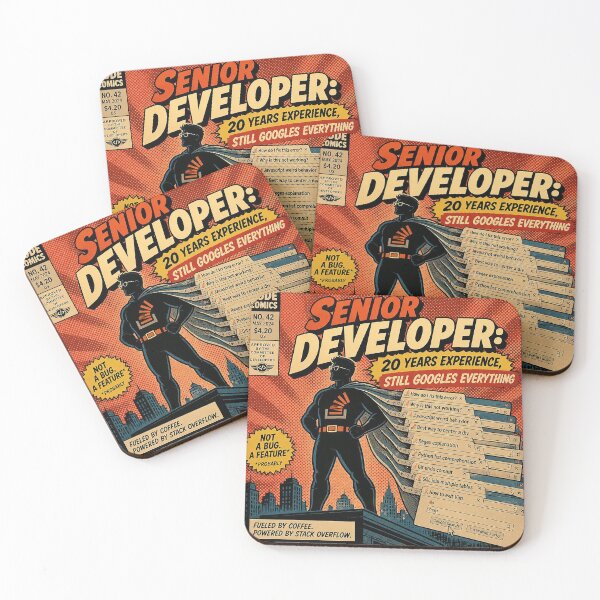 Item preview, Senior Developer Still Googles Everything - Funny Programmer Superhero Shirt designed and sold by Geek Tracy Shop.