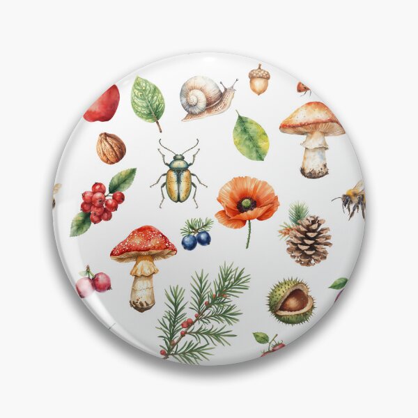 Item preview, Autumn Forest Watercolor Pattern | Mushrooms, Berries & Woodland Nature designed and sold by HelgaCraftery.