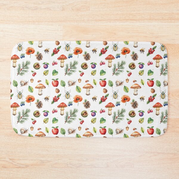 Item preview, Autumn Forest Watercolor Pattern | Mushrooms, Berries & Woodland Nature designed and sold by HelgaCraftery.