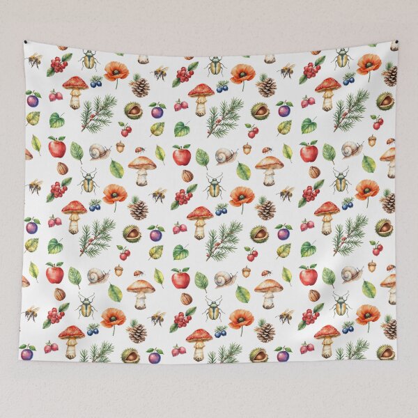 Item preview, Autumn Forest Watercolor Pattern | Mushrooms, Berries & Woodland Nature designed and sold by HelgaCraftery.