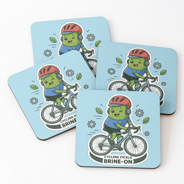 Item preview, Cycling Pickle Cute Kawaii Bike Rider Vacation Food Pun designed and sold by Basma Designs | Retro, Kawaii Shirts & Stickers.