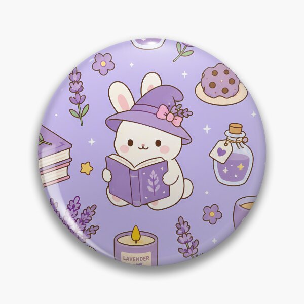 Item preview, Lavender Bunny Cozy Magic Kawaii Pattern designed and sold by Soft Berry Studio.