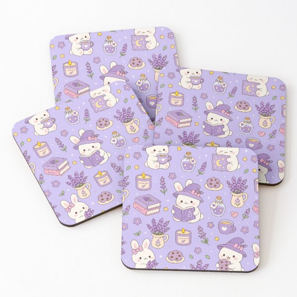 Item preview, Lavender Bunny Cozy Magic Kawaii Pattern designed and sold by Soft Berry Studio.