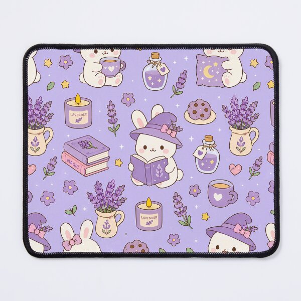 Item preview, Lavender Bunny Cozy Magic Kawaii Pattern designed and sold by Soft Berry Studio.