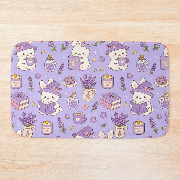 Item preview, Lavender Bunny Cozy Magic Kawaii Pattern designed and sold by Soft Berry Studio.