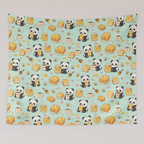 Item preview, Panda Honey Toast Kawaii Pattern designed and sold by Soft Berry Studio.