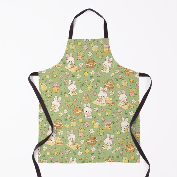 Item preview, Bunny Frog Lemon Picnic Kawaii Pattern designed and sold by Soft Berry Studio.