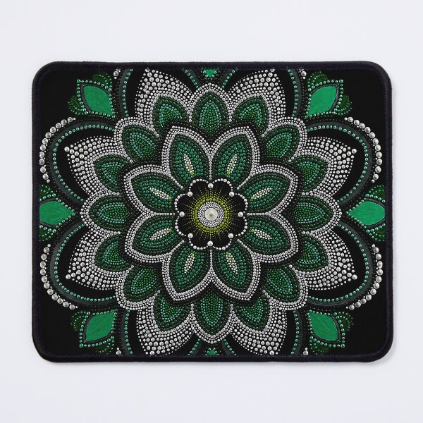 Item preview, Green and Silver Mandala Art designed and sold by ElexisND.