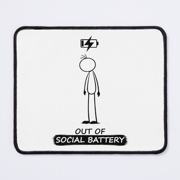 Item preview, Out Of Social Battery Stick Figure designed and sold by Pebl-Co.