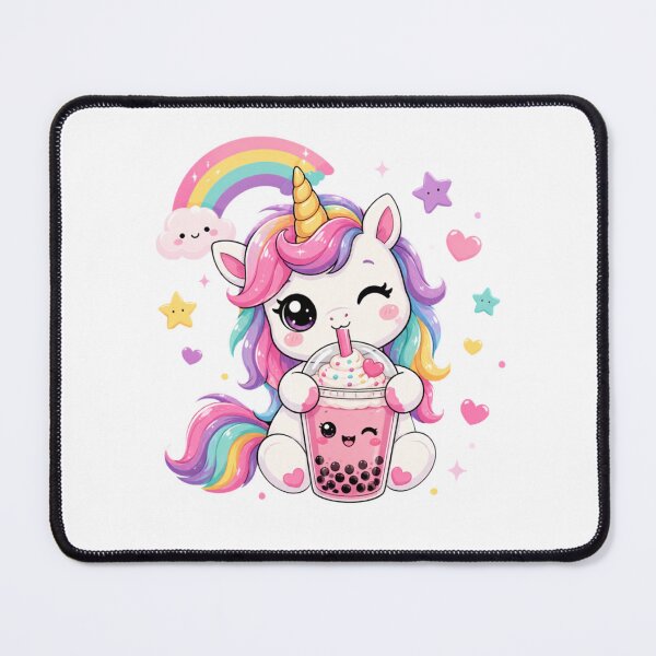 Item preview, Cute Unicorn with Bubble Tea designed and sold by Mysthor-Designs.