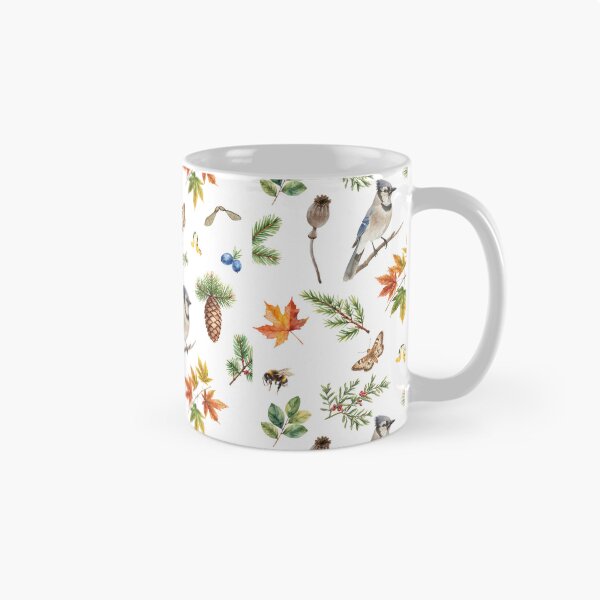 Item preview, Autumn Blue Jay Watercolor Pattern | Forest Leaves & Pine Branches designed and sold by HelgaCraftery.