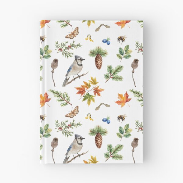 Item preview, Autumn Blue Jay Watercolor Pattern | Forest Leaves & Pine Branches designed and sold by HelgaCraftery.