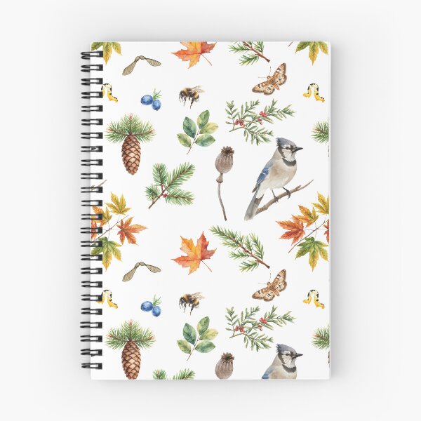 Item preview, Autumn Blue Jay Watercolor Pattern | Forest Leaves & Pine Branches designed and sold by HelgaCraftery.
