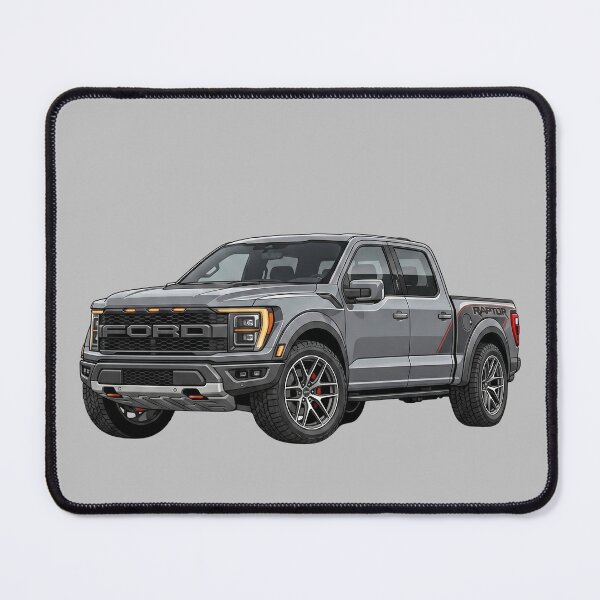 Item preview, Custom Ford F-150 Raptor Lowered Grey Crew Cab Truck Illustration designed and sold by Motorline44.
