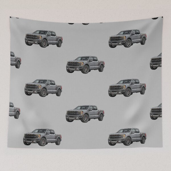 Item preview, Custom Ford F-150 Raptor Lowered Grey Crew Cab Truck Illustration designed and sold by Motorline44.