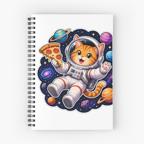 Item preview, Cute Astronaut Cat Floating in Space with Pizza designed and sold by MedRoh.