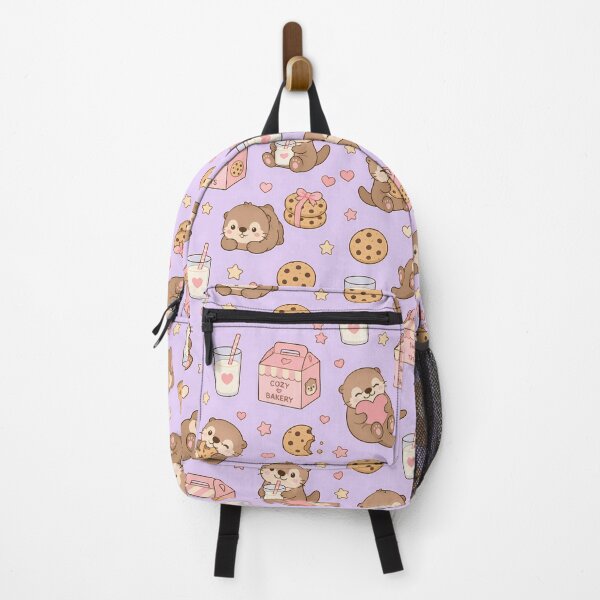 Item preview, Cozy Otter Cookie Milk Kawaii Pattern designed and sold by Soft Berry Studio.