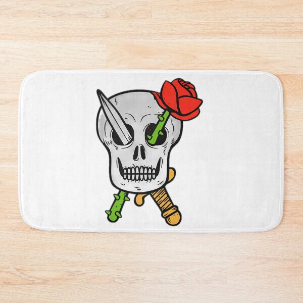 Item preview, Skull With Rose And Dagger Illustration designed and sold by DailyDoodlesBySumbul.