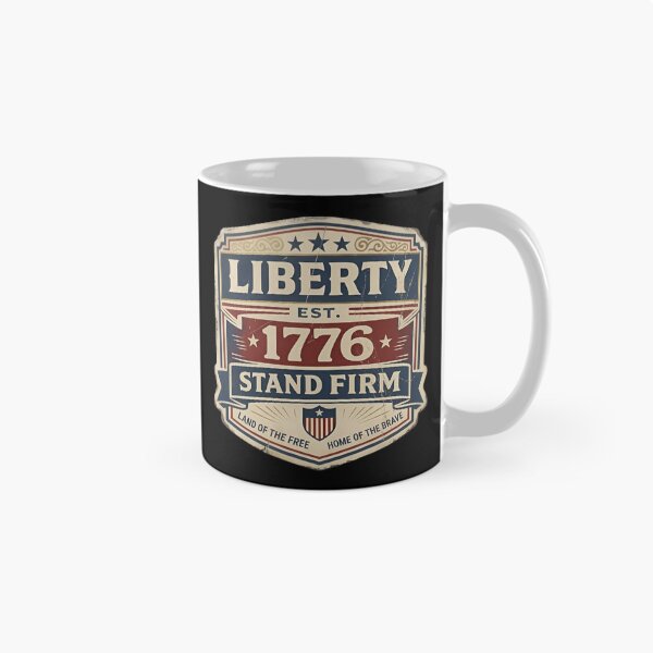 Item preview, Land Of The Free Home Of The Brave 1776 Vintage Shield designed and sold by Zayn Studio.