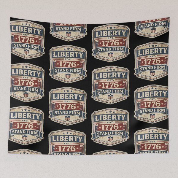 Item preview, Land Of The Free Home Of The Brave 1776 Vintage Shield designed and sold by Zayn Studio.