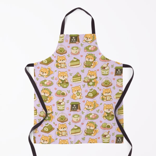 Item preview, Shiba Inu Matcha Bakery Kawaii Pattern designed and sold by Soft Berry Studio.