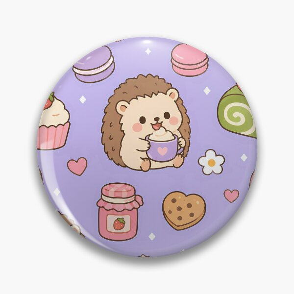 Item preview, Kawaii Hedgehog Strawberry Bakery Pattern designed and sold by Soft Berry Studio.