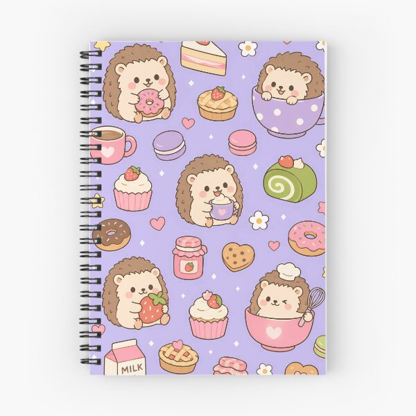 Item preview, Kawaii Hedgehog Strawberry Bakery Pattern designed and sold by Soft Berry Studio.