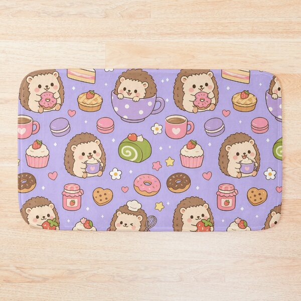 Item preview, Kawaii Hedgehog Strawberry Bakery Pattern designed and sold by Soft Berry Studio.