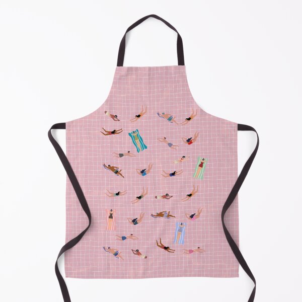 Item preview, ​Aesthetic Swimmers in Pink Tiled Pool Pattern designed and sold by HBBS DESIGNS.