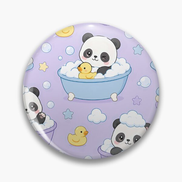 Item preview, Panda Bubble Bath Spa Kawaii Pattern designed and sold by Soft Berry Studio.