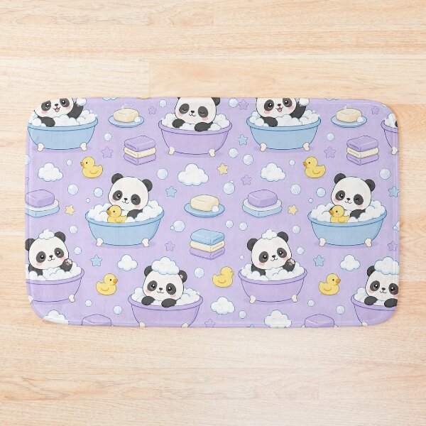 Item preview, Panda Bubble Bath Spa Kawaii Pattern designed and sold by Soft Berry Studio.