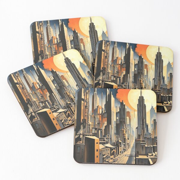 Item preview, Art Deco Cityscape with Golden Sunset designed and sold by semenol.