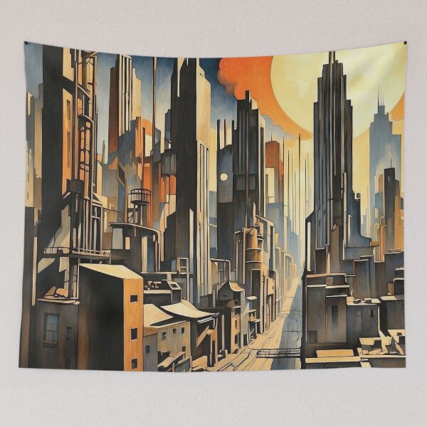 Item preview, Art Deco Cityscape with Golden Sunset designed and sold by semenol.