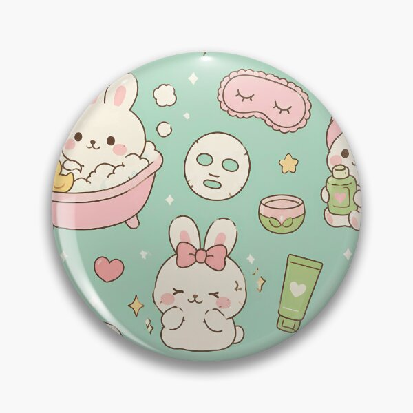 Item preview, Kawaii Bunny Spa Self Care Pattern designed and sold by Soft Berry Studio.