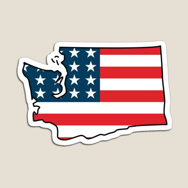 Item preview, Washington Outline with United States Flag Pattern designed and sold by State2State.