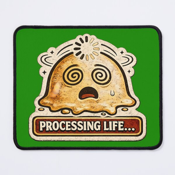 Item preview, PROCESSING LIFE… ? – Funny Dizzy Emoji Vintage Sticker designed and sold by lazygum.