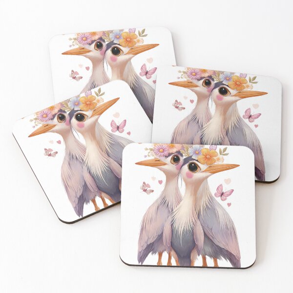 Item preview, Kawaii Heron Birds Cottagecore Loyal Friends Floral Crown designed and sold by BodaZZ.