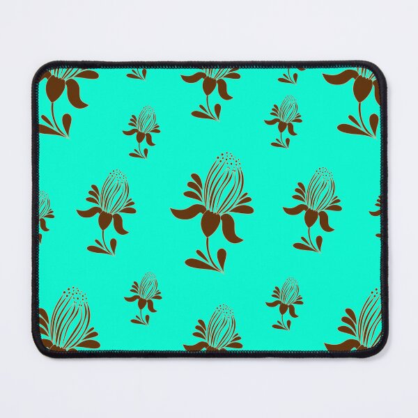 Item preview, Simple brown wild flower seamless pattern on turquoise backdrop. designed and sold by AdesignbyG.