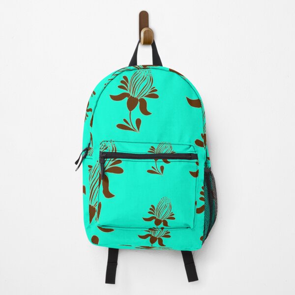 Item preview, Simple brown wild flower seamless pattern on turquoise backdrop. designed and sold by AdesignbyG.