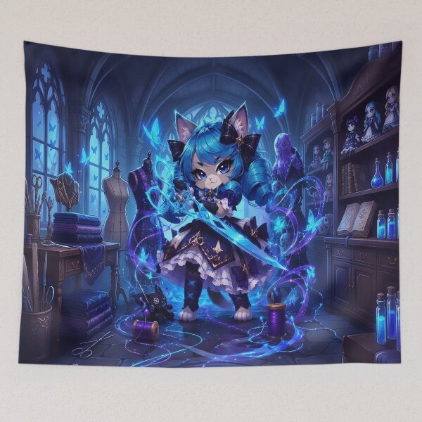 Item preview, Moonlit Stitch Guardian Cat designed and sold by Lunatik Cat.