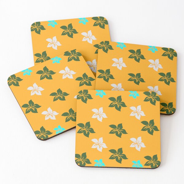 Item preview, Tropical frangipani floral seamless pattern on vibrant orange background. designed and sold by AdesignbyG.